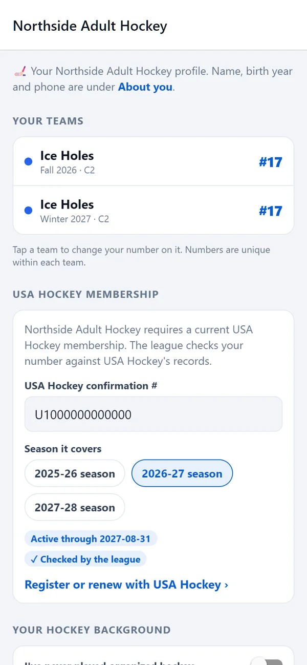 League profile